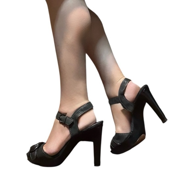 Coach Black Strappy Heels - Picture 2 of 11